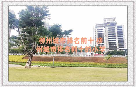 柳州城市排名前十 柳州城市排名前十的小学